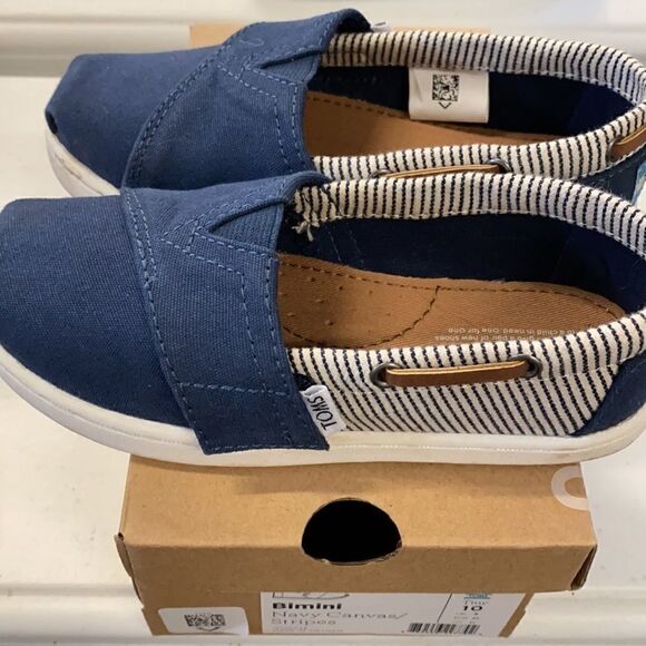 TOMS | Toddlers' Biminis Shoes: Navy/White Like New | 10 - Picture 5 of 7